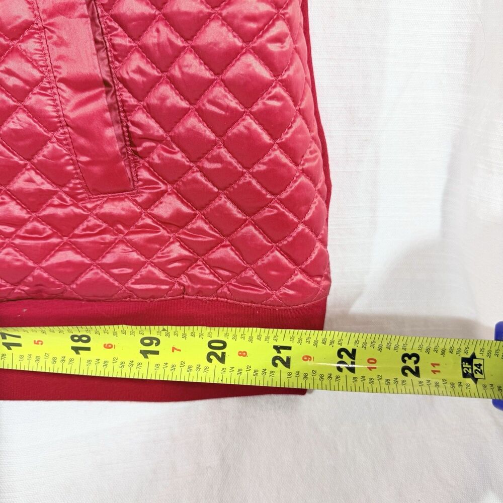 Lauren Ralph Lauren Vest Women's L Red Quilted Full Zip LRL - Spots see pics - Picture 9 of 12